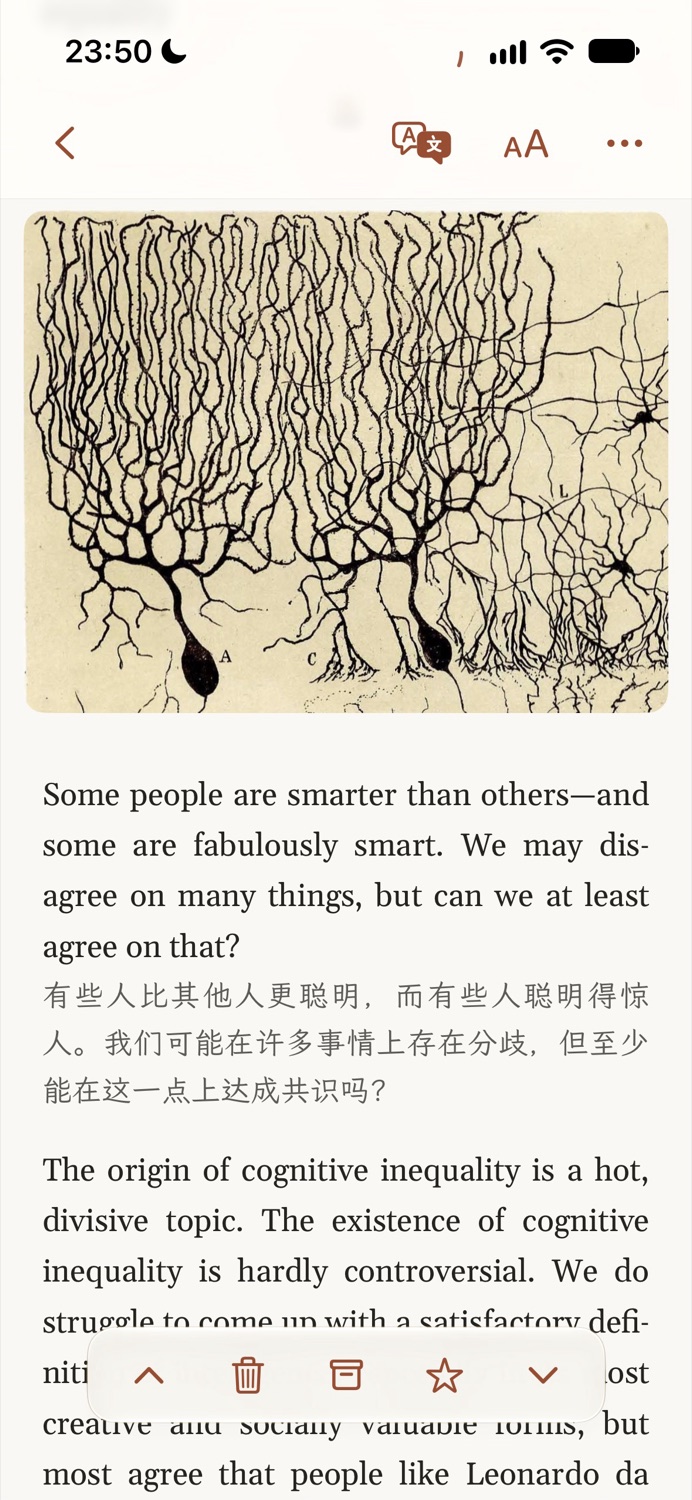 The complete Moku paragraph-level bilingual reading screen